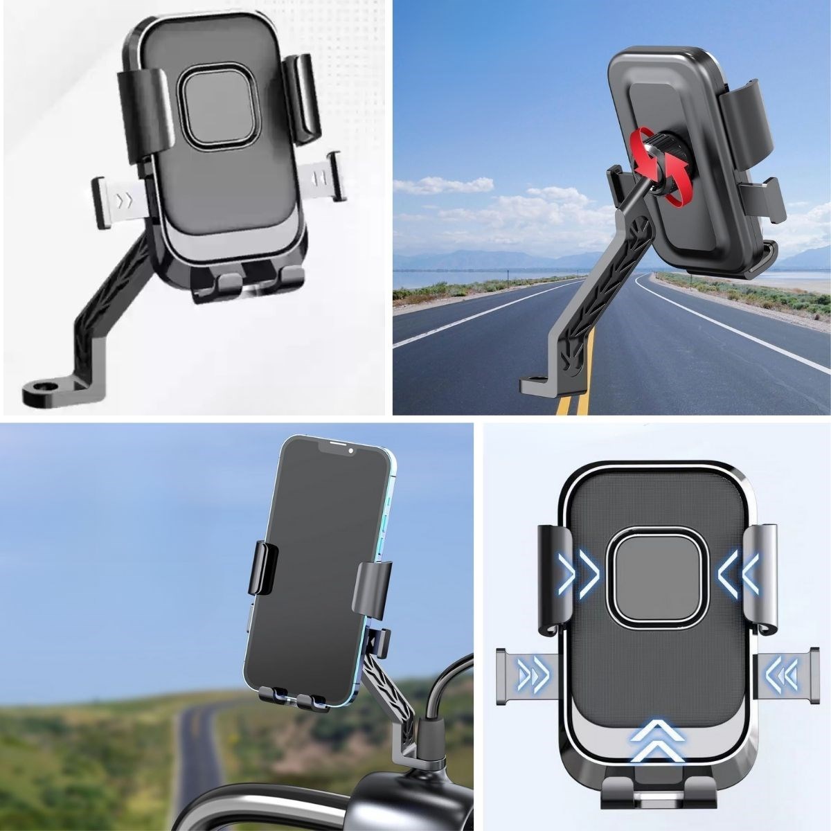Motor,Motosiklet,Bisiklet ,Scooter İçin 360 Derece Dönebilen Dikiz Aynası Versiyonu Telefon Tutucu Aparat — Veyo — görsel 3