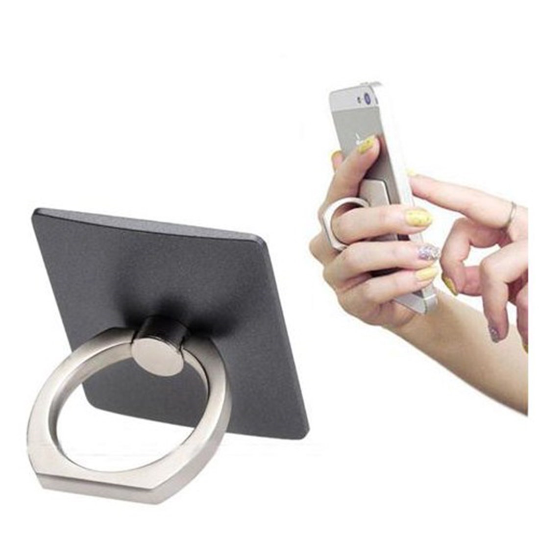 Yüzük Tasarım Telefon Tablet Ring Stand Aparatı Selfie Tutucu Döner Parmak Halkası Metal