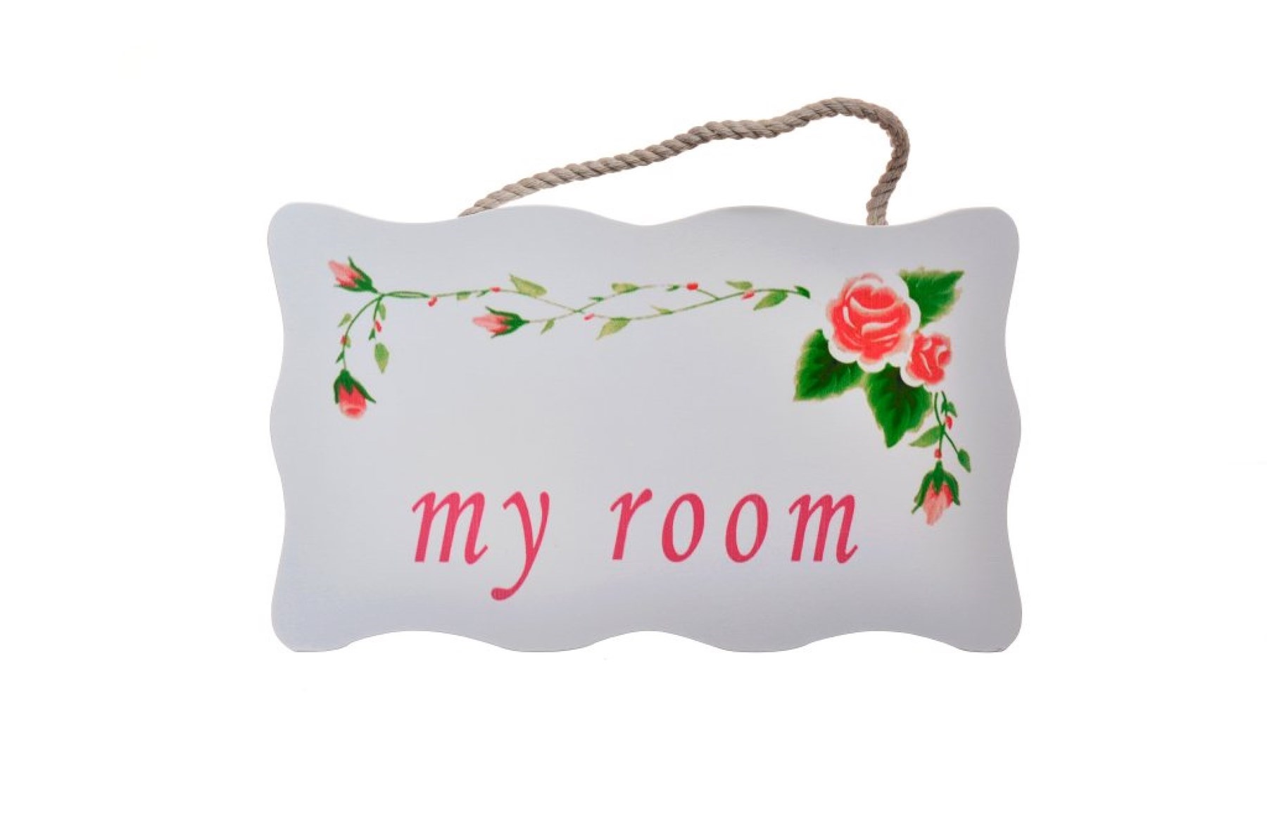 Decotown My Room Benim Odam Dekoratif Çiçek Desenli Kapı Askısı — Veyo — görsel 3
