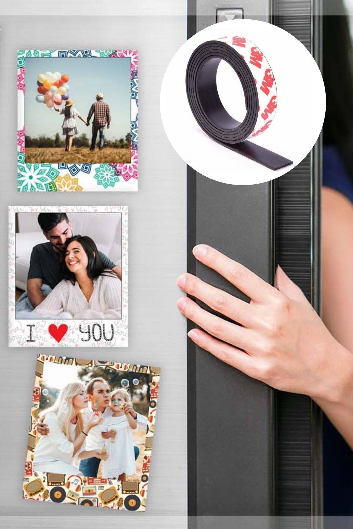 Yapışkanlı Şerit Mıknatıs Magnet Kes Kullan Güçlü Sağlam Rulo Çıkarılması Kolay Siyah 2cm x 1 mt — Veyo — görsel 7