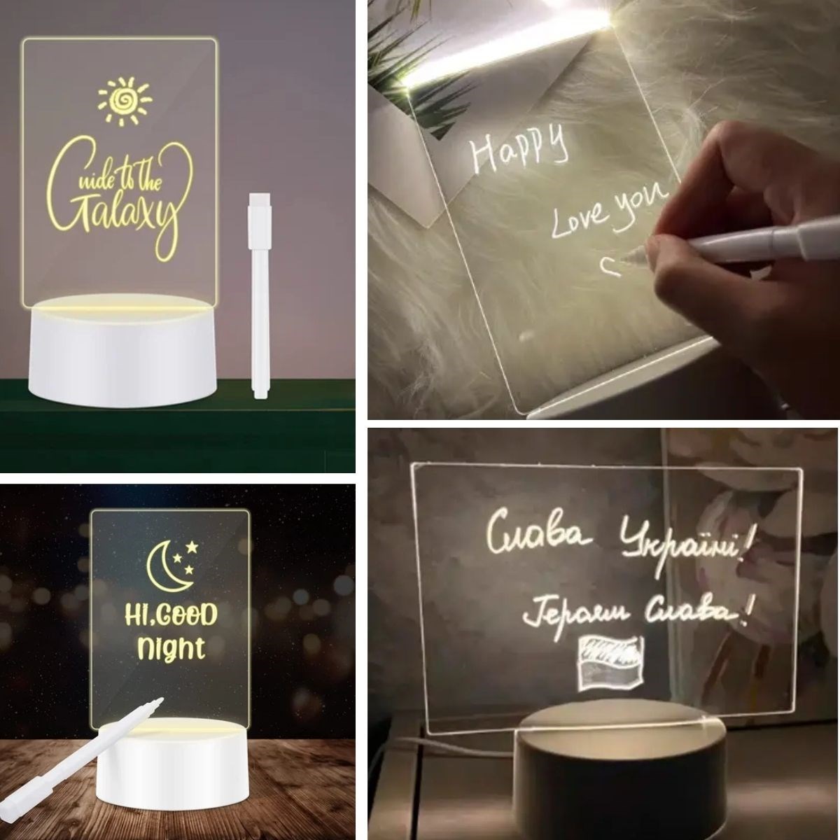 USB Kablolu Işıklı Kendiliğinden Beyaz Kalemli-Silgili Kreatif 3D Görselleştirme LED Lambası — Veyo — görsel 4