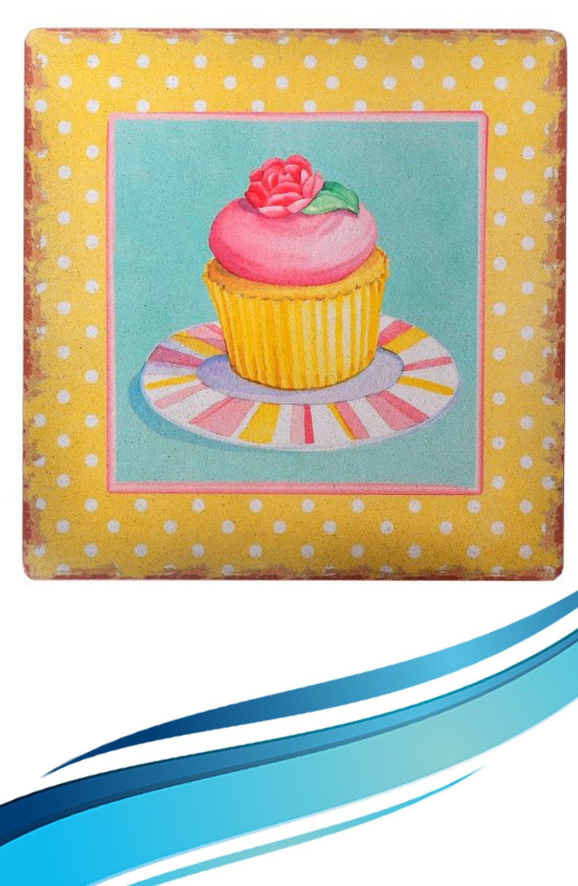 Decotown Duvar Panosu 40*40 Cup Cake Muffin Motifli Duvar Süsü — Veyo — görsel 2