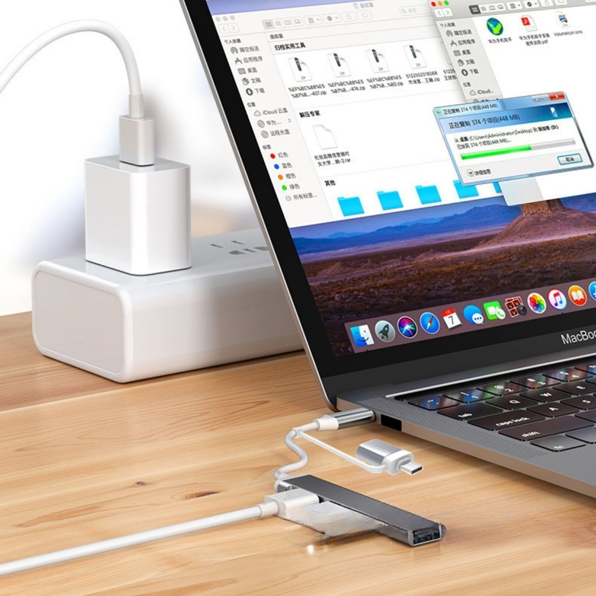 4 Port'lu Bağlantı İstasyonu Ultra İnce USB Bölücü TYPE-C tipi Çoklu Arayüz Adaptörü Multi Usb Çoklayıcı — Veyo — görsel 2