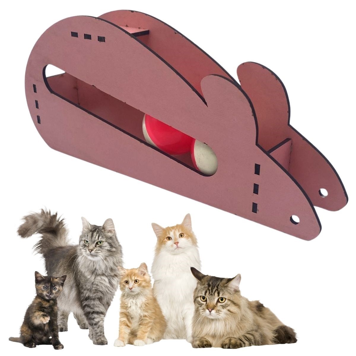 Fare Kedi Oyunu Ahşap 2 Toplu Kedi Oyuncağı Tahta Kedi Oyunu Tahta Fare Ve Toplu Oyuncak — Veyo