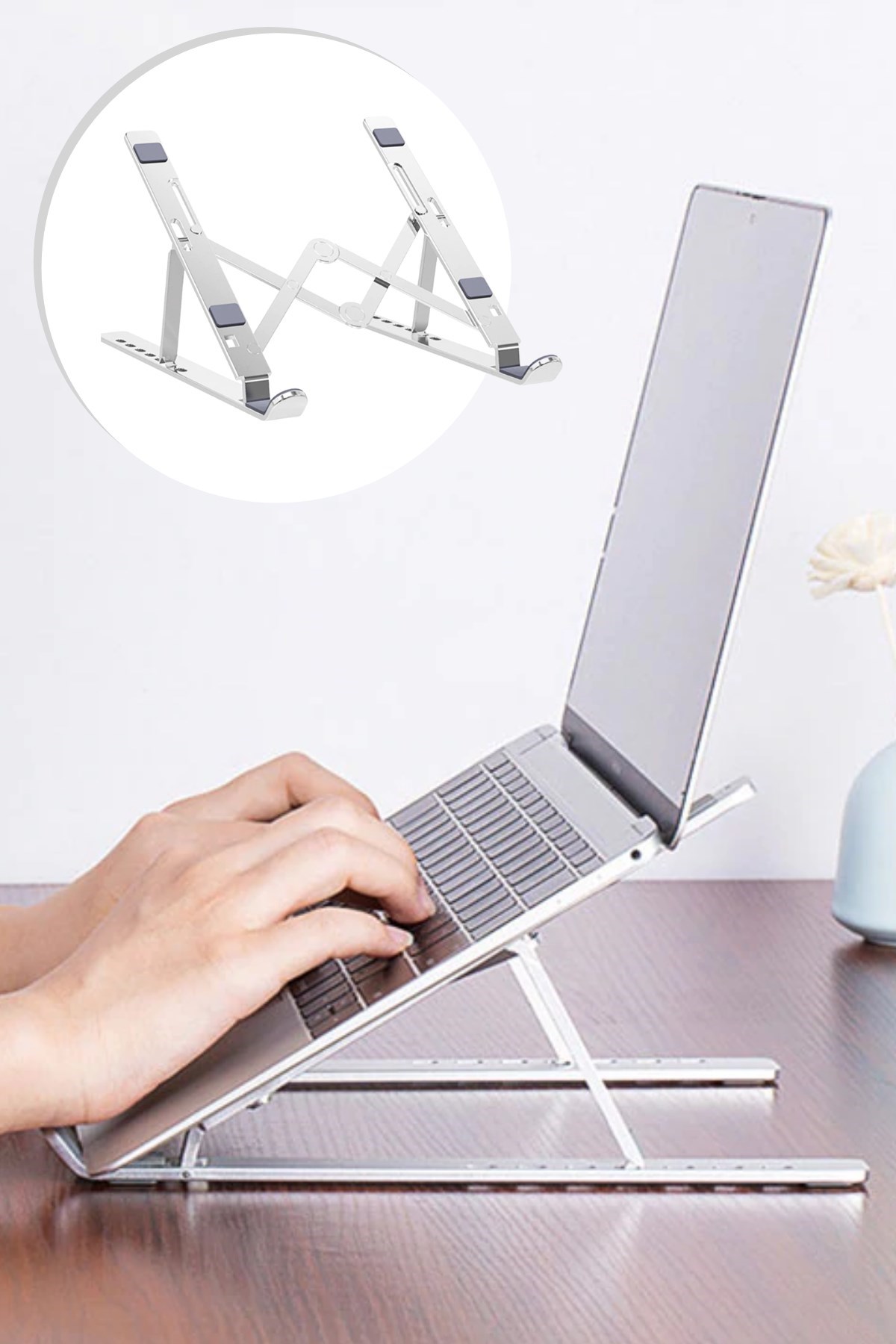 Ayarlanabilir Dizüstü Destek Tabanı Tamamen Katlanabilir Taşınabilir Laptop Yükseltici — Veyo — görsel 8