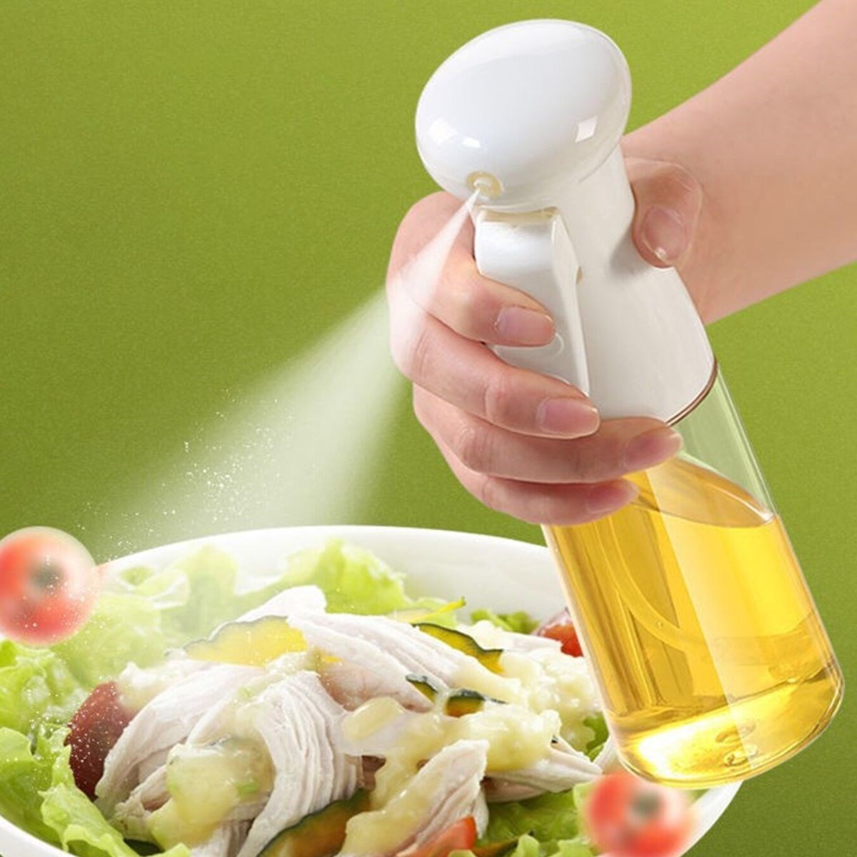 Çok Amaçlı Cam Şişe Püskürtmeli Dağıtıcı Yağdanlık Limonluk Sirke Sosluk Spreyi Beyaz — Veyo — görsel 2