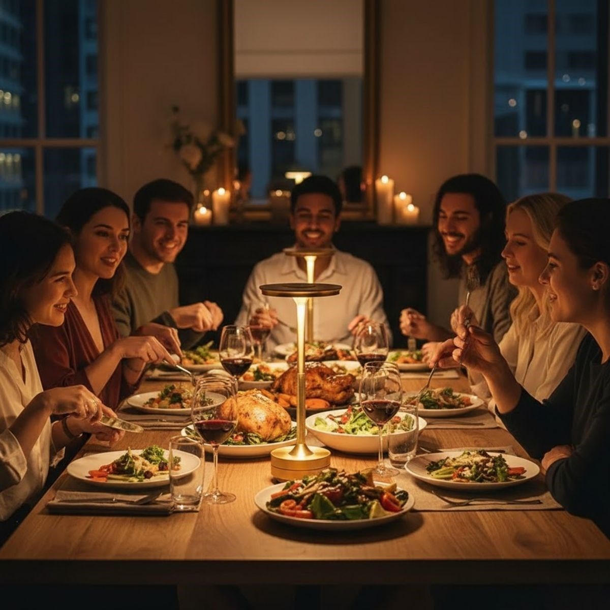 Eskitme Gold Kasa Dokunmatik Şarjlı Masa Lambası – 3 Renk Işık Modlu, LED Aydınlatmalı, Modern & Dekoratif Abajur — Veyo — görsel 3