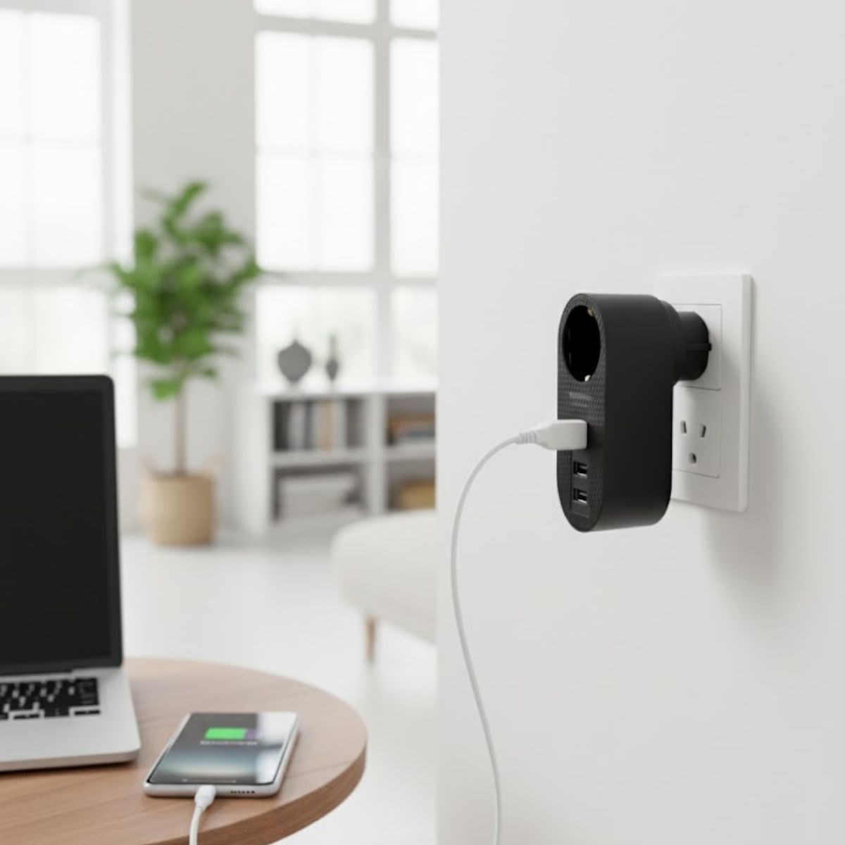 2 USB,1 TYPE-C Girişli 1'li Çocuk Korumalı,Isıya Karşı Dayanıklı 2500Watt Termal Akım Korumalı Priz — Veyo — görsel 3