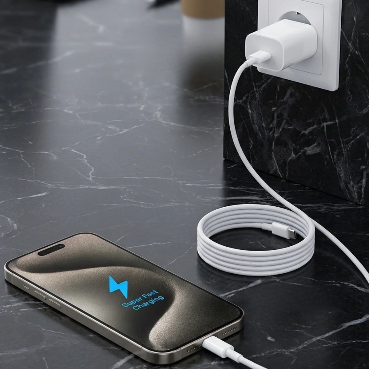 25W Hızlı Şarj Adaptörü USB-C to Type-C Kablolu – PD Destekli, Süper Hızlı Şarj Cihazı — Veyo — görsel 4