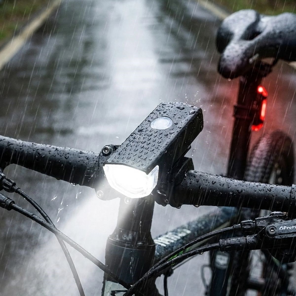 Bisiklet Işık Seti – USB Şarjlı LED Ön Far + Arka Stop Lambası, Su Geçirmez Bisiklet Aydınlatma Seti — Veyo — görsel 5