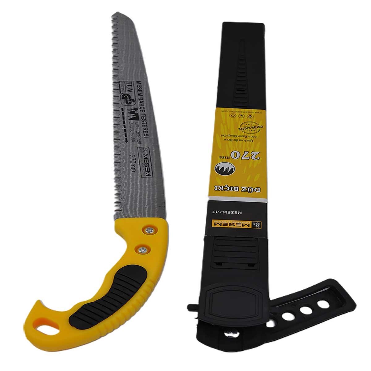 Bahçe Budama Testeresi 270 mm Düz Bıçaklı Kılıflı Bıçkı Dal Kesme Aleti Pratik Kullanım