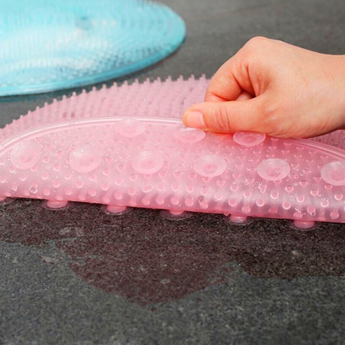Silikon Fırçalı Banyo Masaj Matı ve Ayaklar için Topuk Masaj Paspası — Veyo — görsel 5