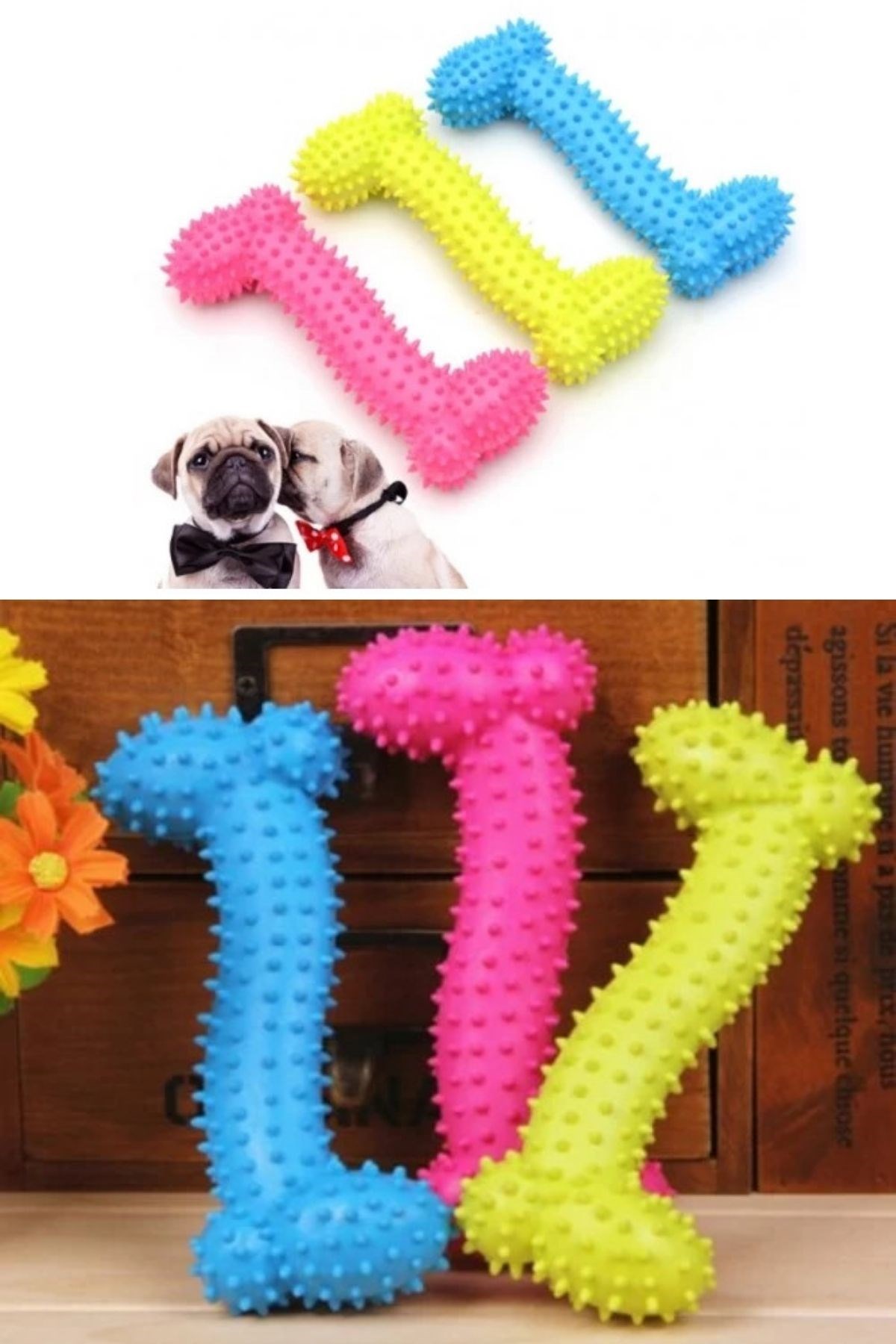 Tiny Kemik Oyuncağı Tırtıklı Yüzey Küçük Kemik Plastik Köpek Oyuncağı — Veyo — görsel 7