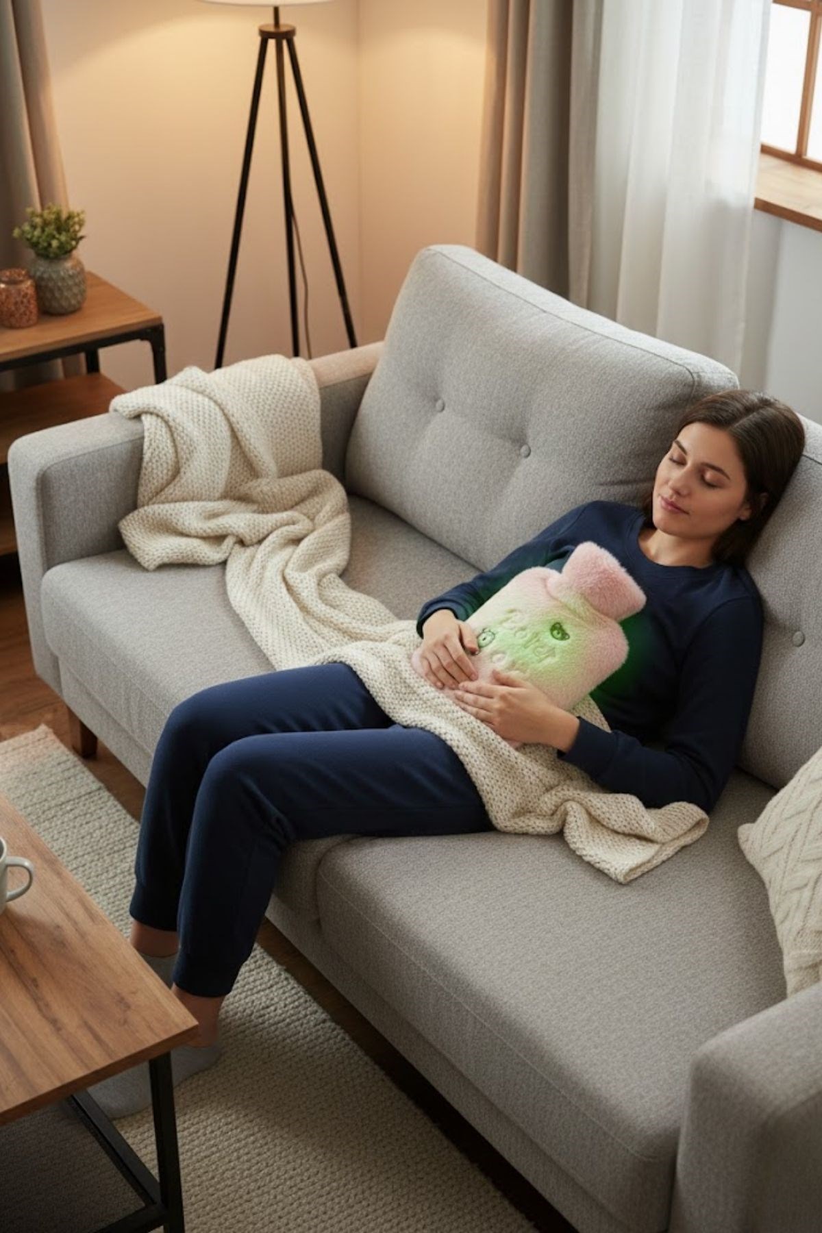 Işıklı Ayıcıklı Figürlü Pembe Peluş Sıcak Su Torbası 1 Lt – Yumuşak Kılıf, Uzun Süre Sıcak Tutan Termal Su Torbası — Veyo — görsel 8