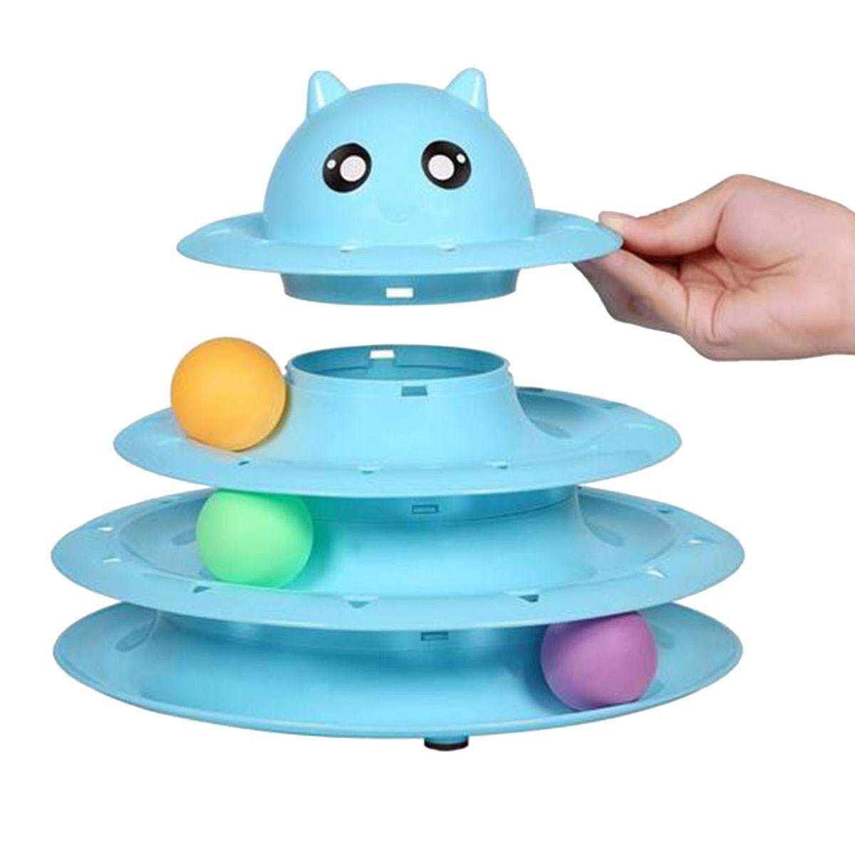 Tower Of Tracks Eğlenceli Üç Katlı Kedi Oyuncağı Seti Kedi Oyunu — Veyo — görsel 8