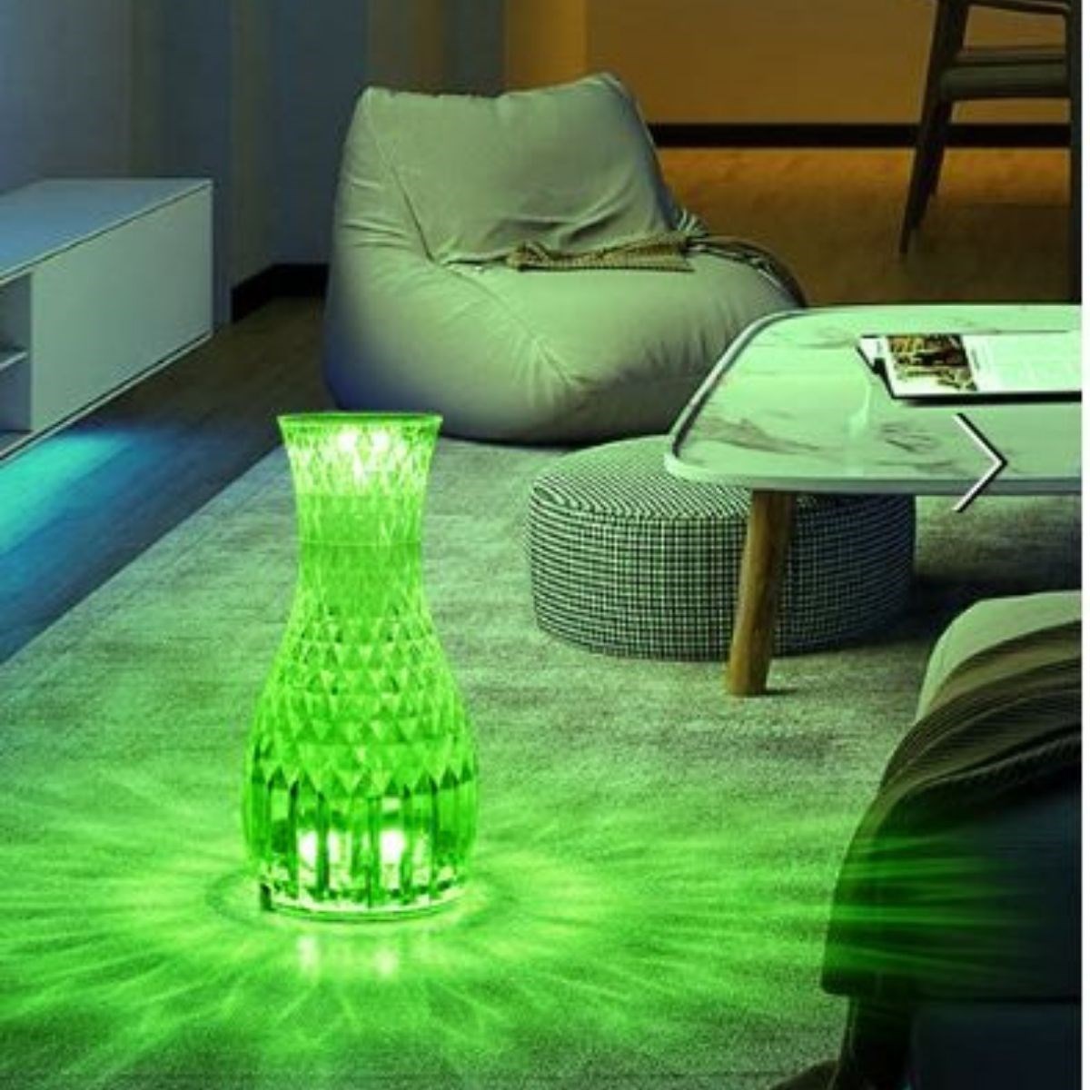 Sürahi Model USB Şarjlı Kumandalı 16 Farklı Işık Modlu Masa Üstü Kristal Akrilik Lamba Led — Veyo — görsel 4