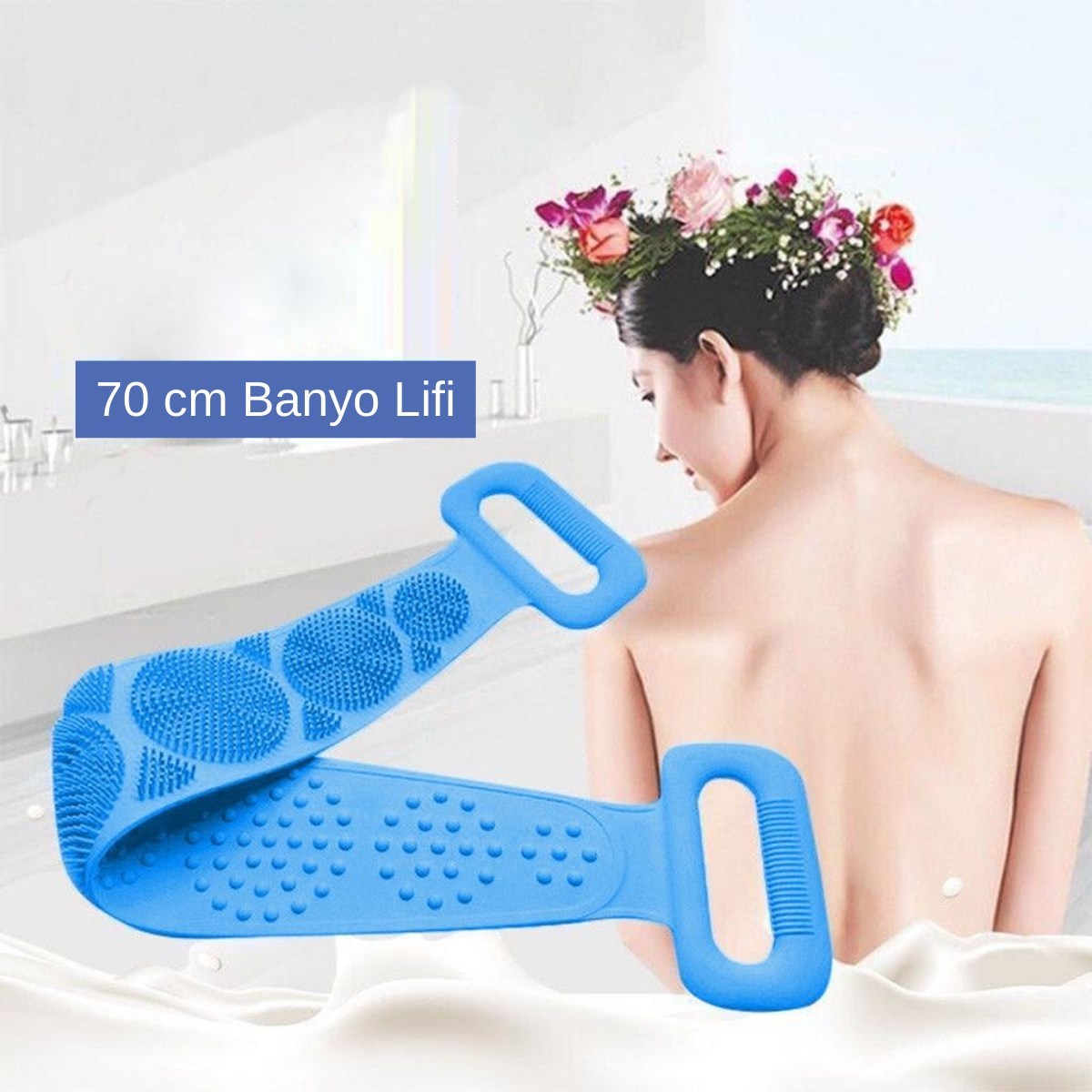 Çift Taraflı Banyo Hamam Lifi Silikon Masajlı Yumuşak Duş Lifi Uzun Ömürlü Hazır Banyo Keses — Veyo — görsel 4