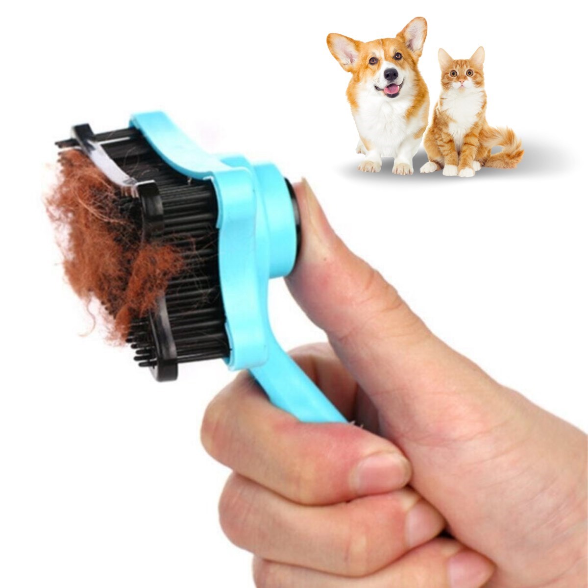 Evcil Hayvan Kedi Köpek Tüy Toplayıcı Otomatik Tuşlu Pet Tarak — Veyo — görsel 3
