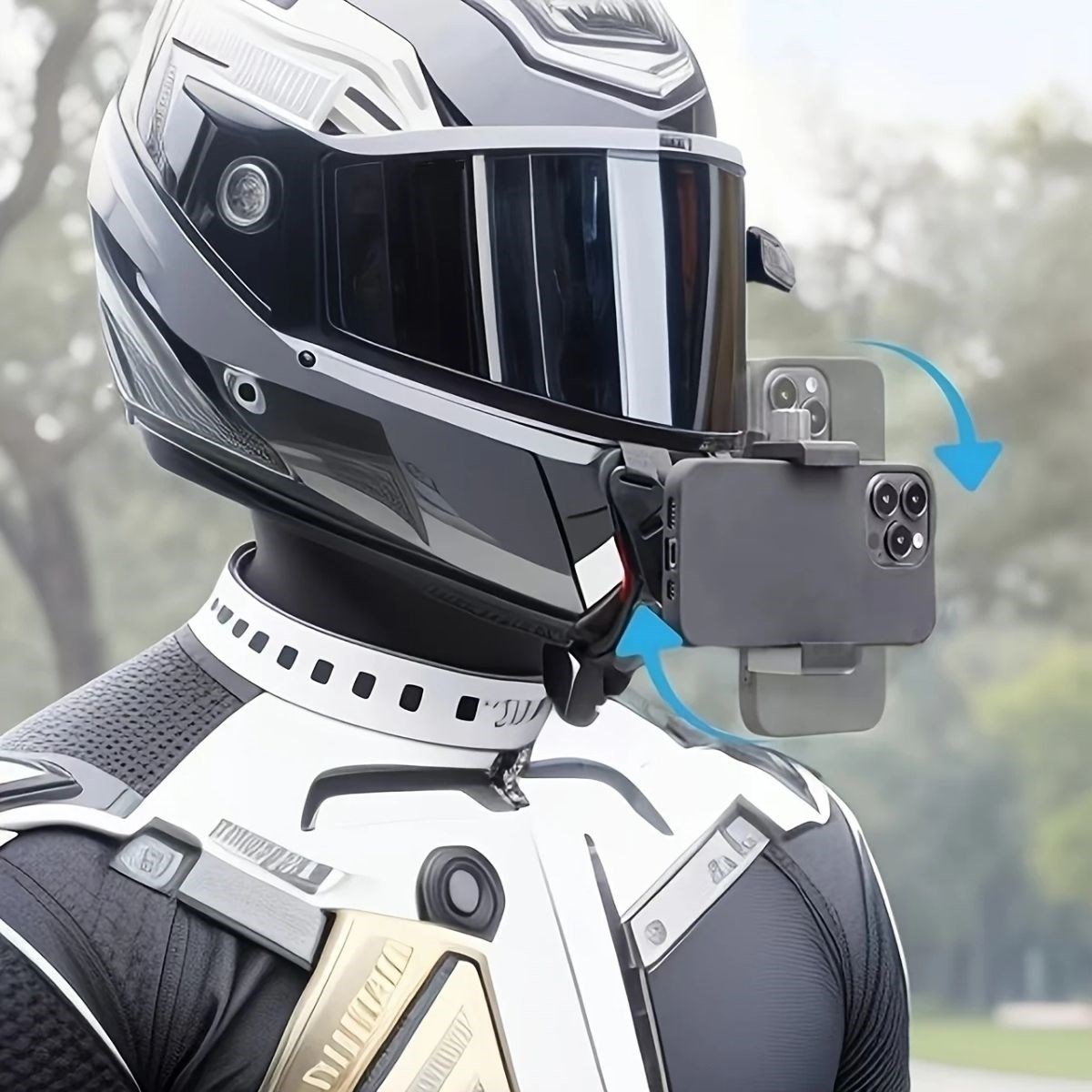 Motorsiklet Kask Önü Takılan Telefon Tutucu Aksiyon Kamerası Takılabilen Aparat — Veyo — görsel 5