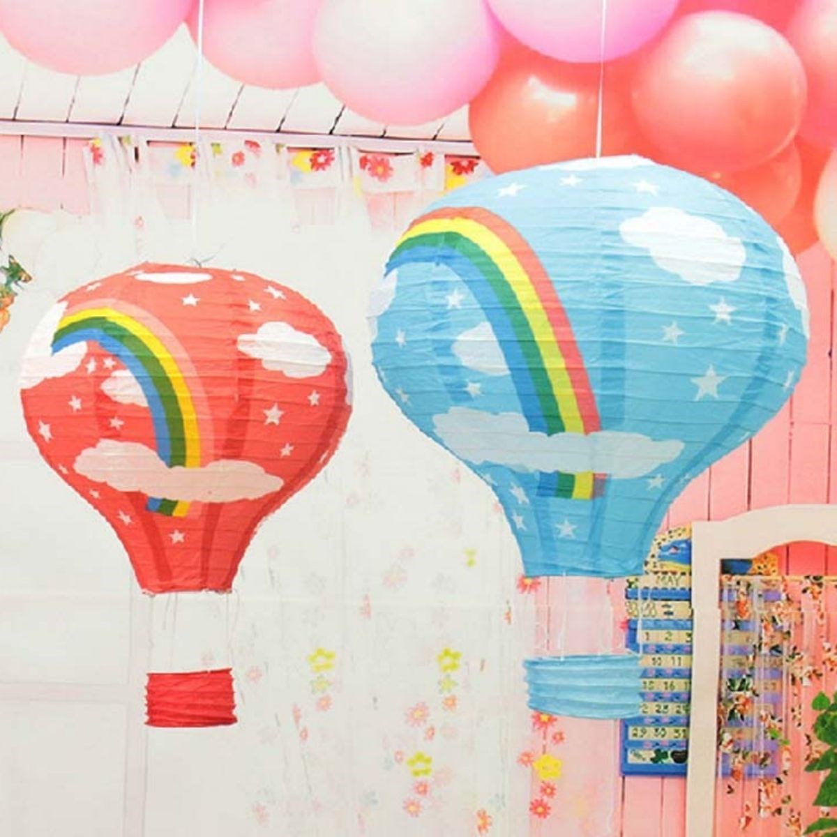 Dekoratif Renkli Kağıt Dilek Feneri Balonu Renkli Uçan Balon — Veyo — görsel 6