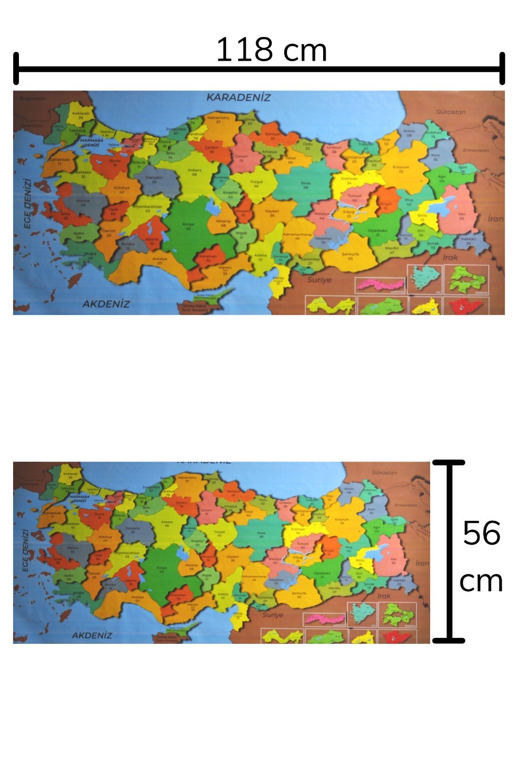 Renkli Türkiye Haritası Manyetik Yapıştırıcı Gerektirmeyen Duvar Stickerı 118 CM * 56 CM — Veyo — görsel 8