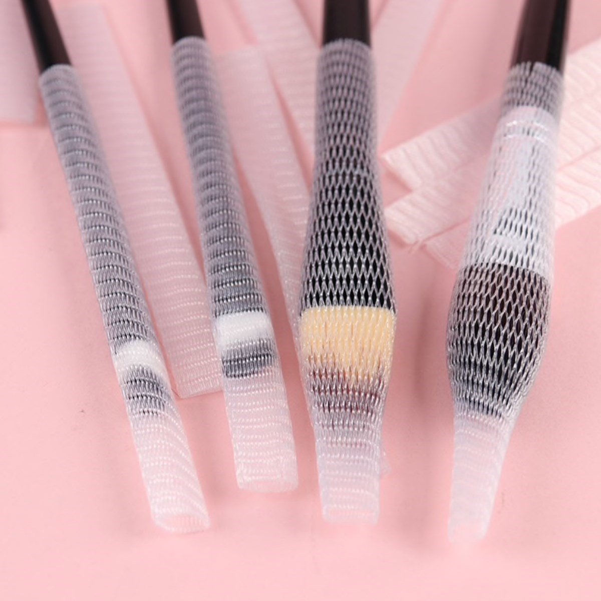 Makyaj Far Allık Kontür Eyeliner Fırça Malzemeleri Ürünleri Koruyucu File Kapak Örgü Kılıf S — Veyo — görsel 3