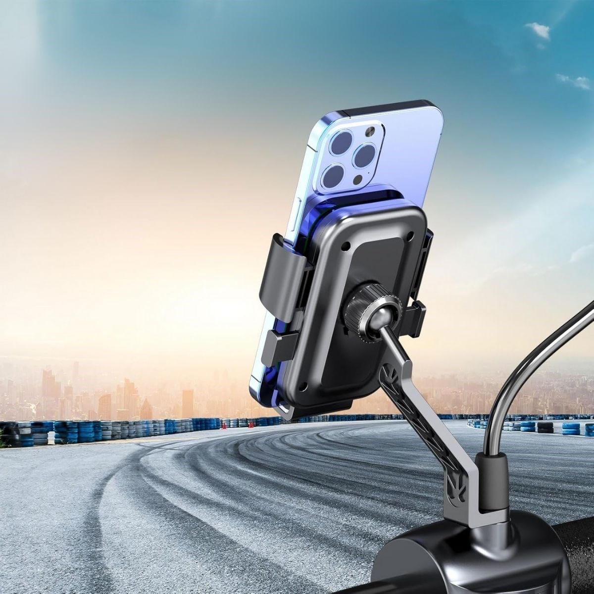 Motor,Motosiklet,Bisiklet ,Scooter İçin 360 Derece Dönebilen Dikiz Aynası Versiyonu Telefon Tutucu Aparat — Veyo — görsel 2