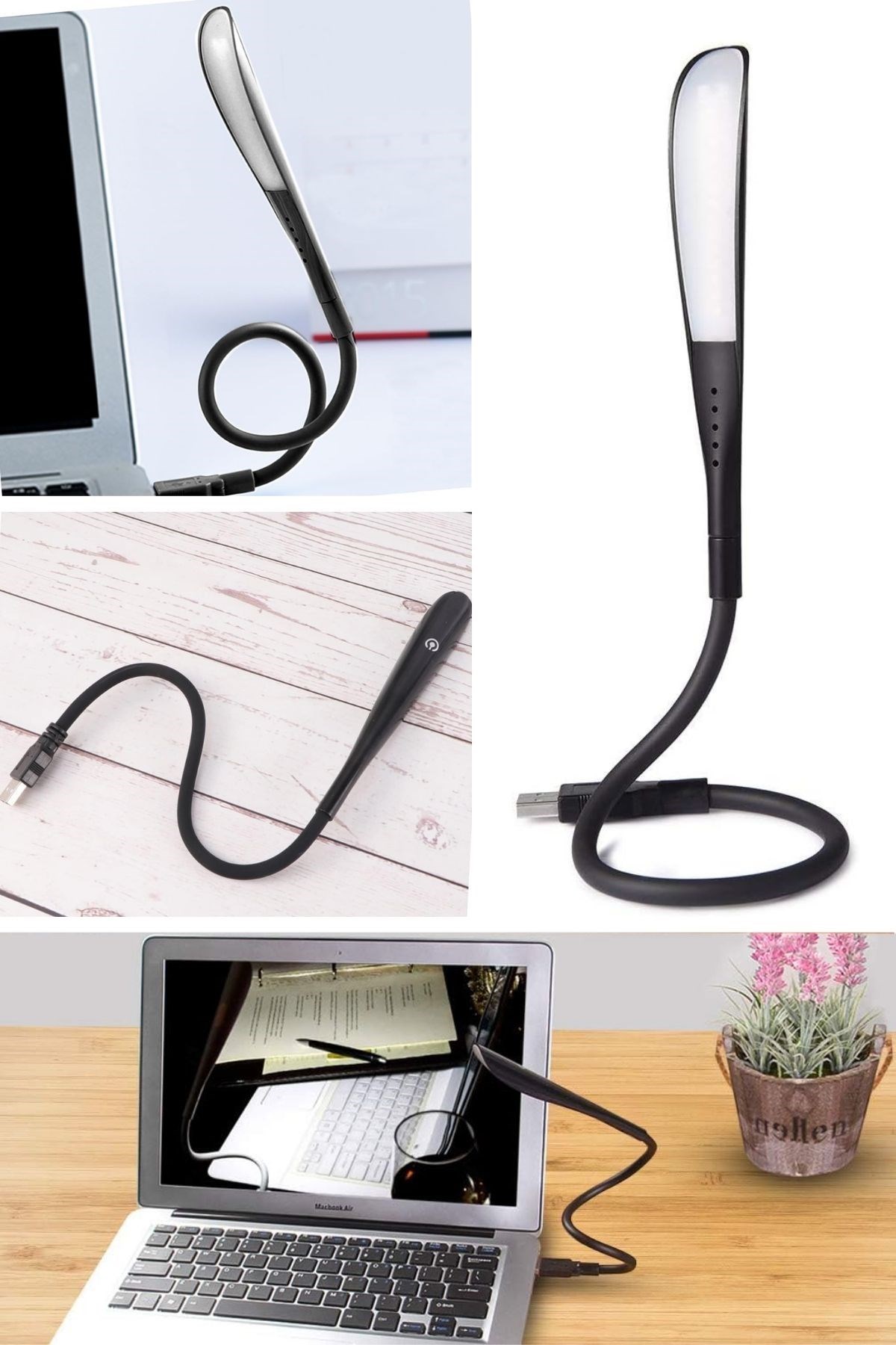 USB Girişli 14 Ledli 3 Kademeli Dokunmatik Masa/Kitap Okuma Lambası Ledi Siyah — Veyo — görsel 6