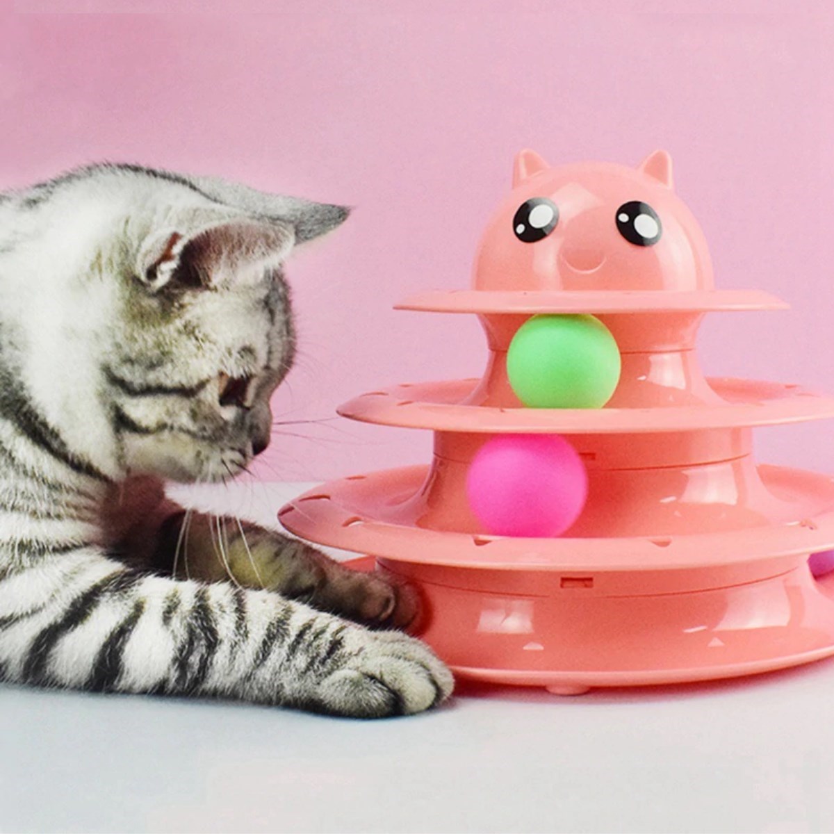 Tower Of Tracks Eğlenceli Üç Katlı Kedi Oyuncağı Seti Kedi Oyunu — Veyo — görsel 7