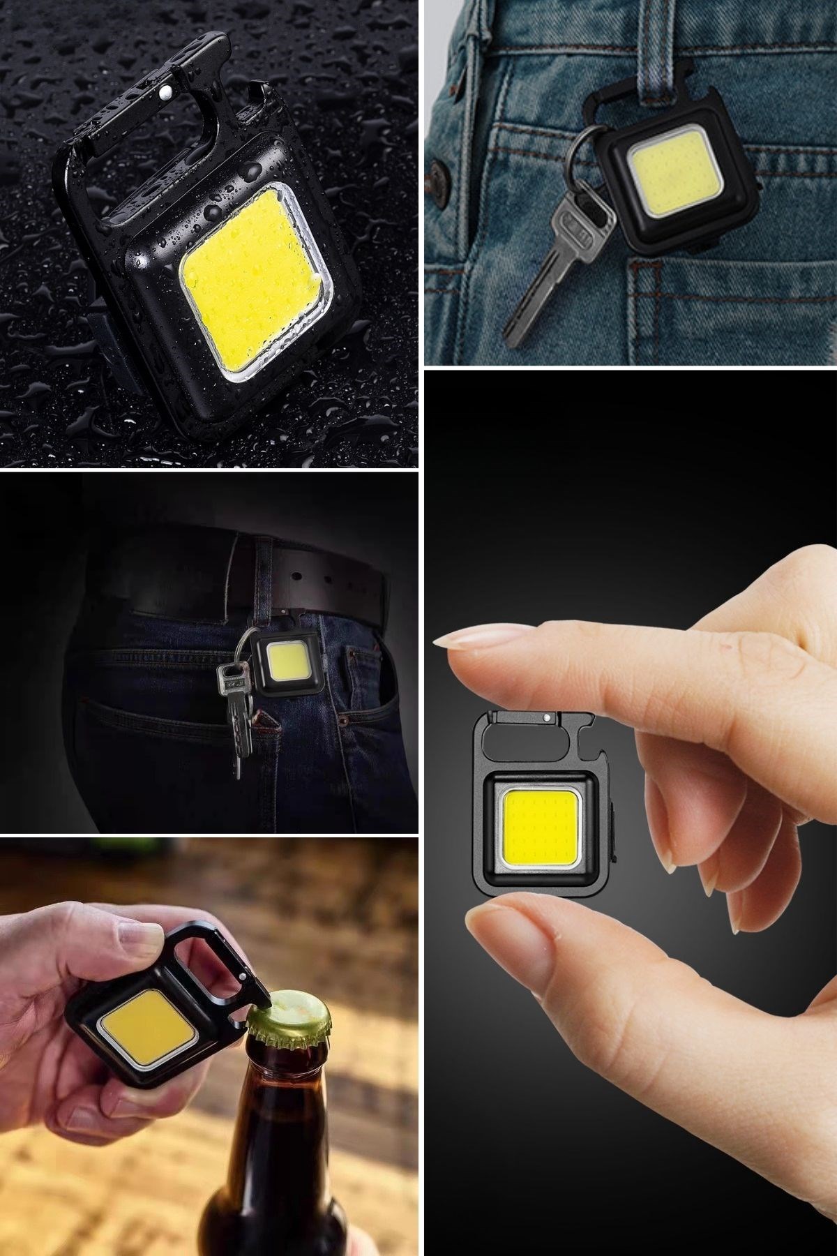 Anahtarlıklı, Açacaklı,Güçlü Mıknatıslı 3 Farklı Led Modlu Mini Boy Asılabilen Led Kamp Aydınlatması,El Feneri — Veyo — görsel 7