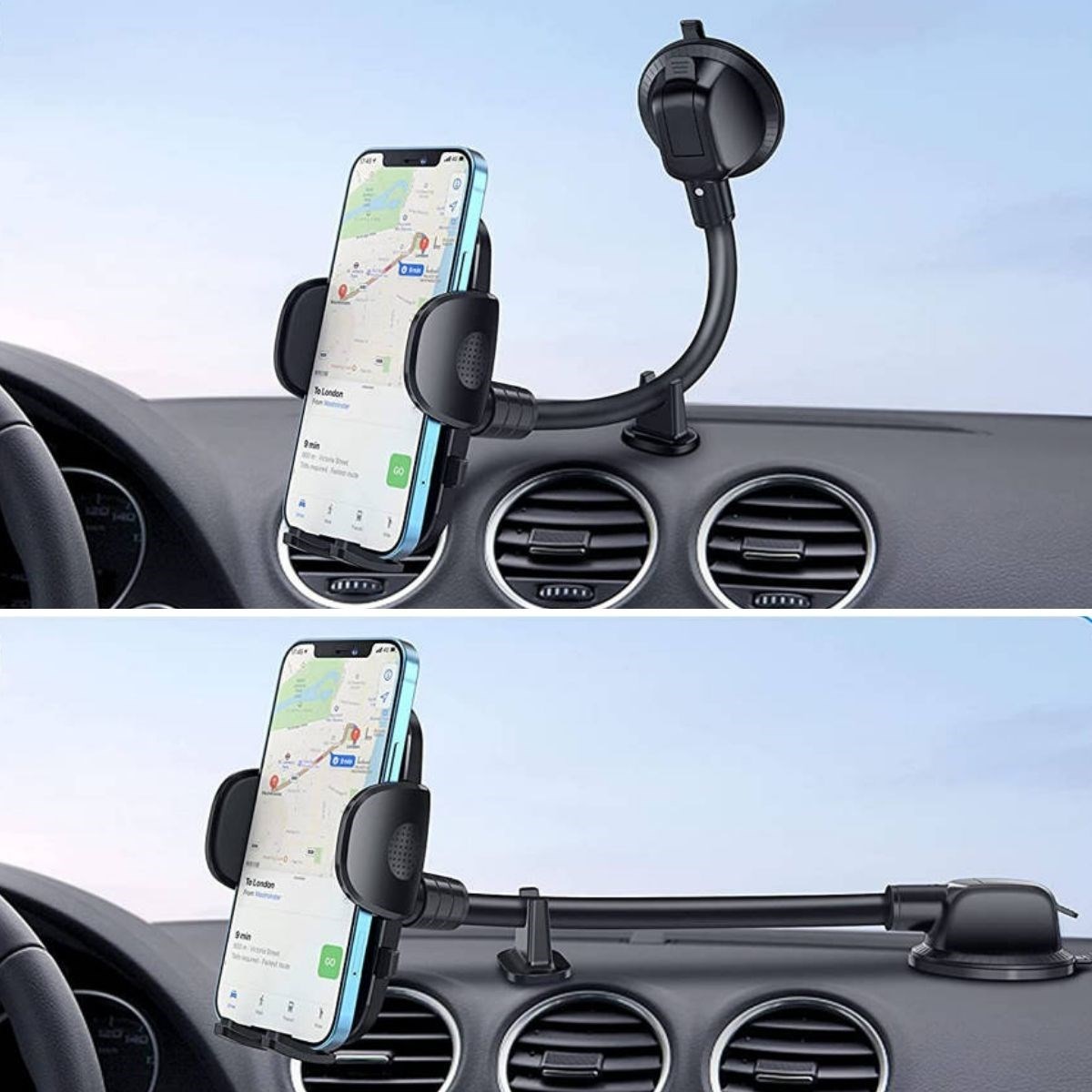 Ayarlanabilir Vakum Kilitli Cam Ve Torpidoya Takılabilen Telefon Tutucu — Veyo — görsel 5