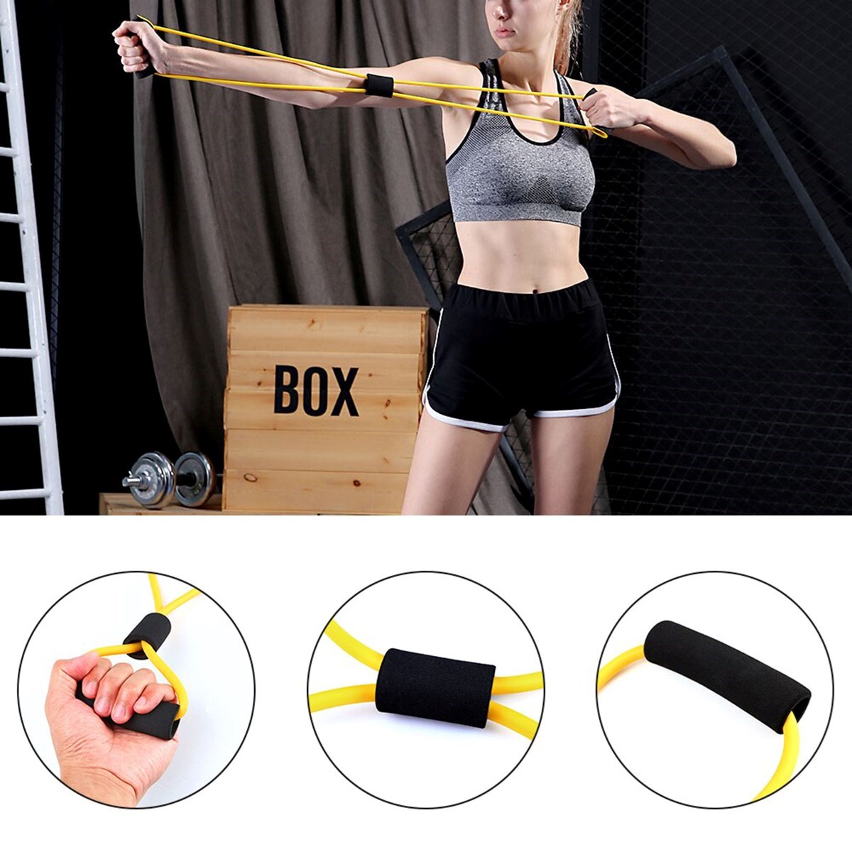 8 Şeklinde Direnç Bandı Yoga Plates Ve Vücut Geliştirme Egzersiz Bandı — Veyo — görsel 3