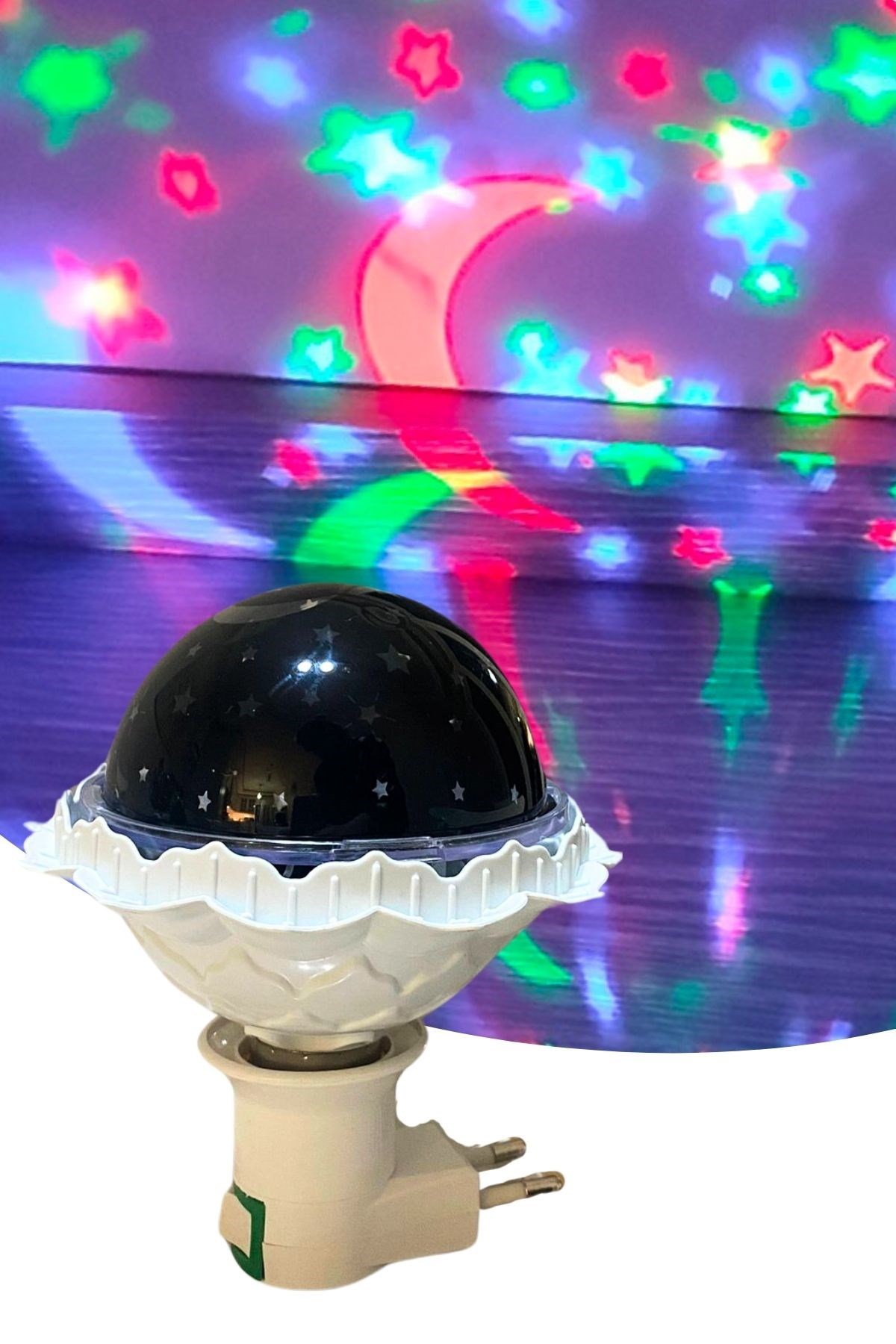 Kristal Gökyüzü Modlu Yıldızlı Hareketli 360 Derece Dönen Kristal Led Ampul — Veyo — görsel 2