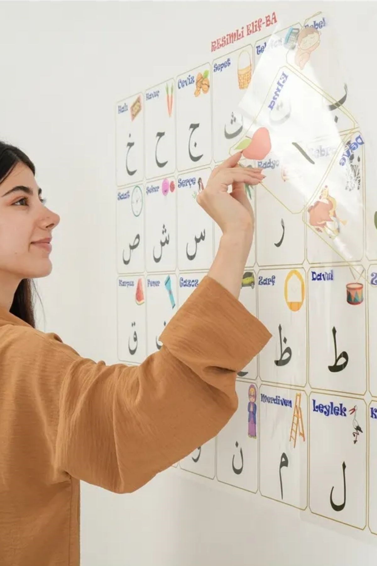70x100 cm Statik Kağıt Elif-Ba Öğrenme Tahtası — Veyo — görsel 8