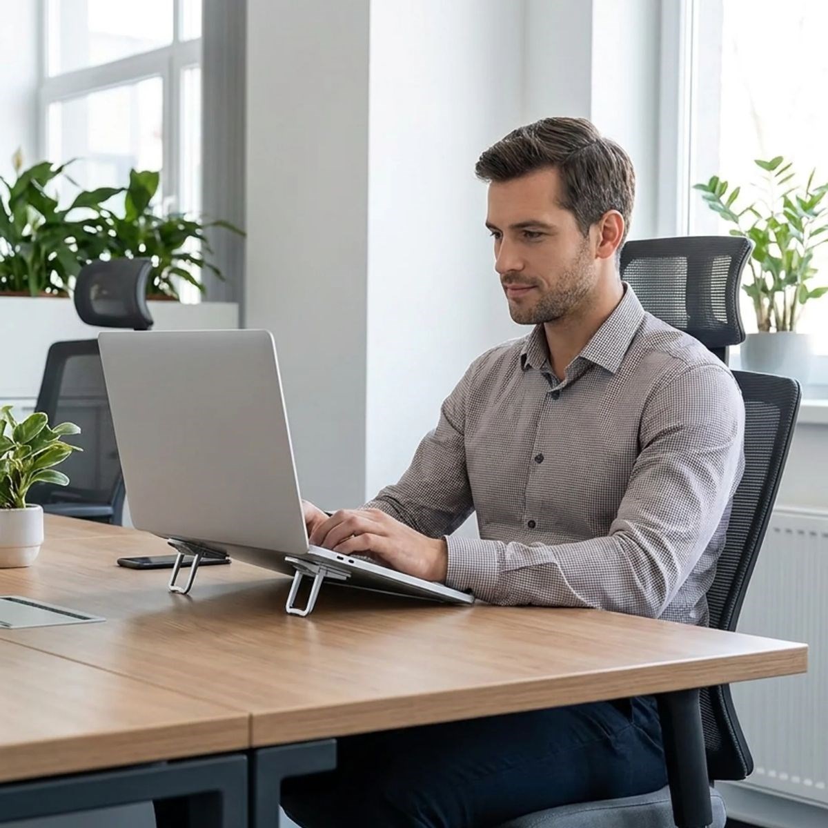 1 Çift Yapışkanlı Katlanabilir Laptop Standı – Mini Notebook Yükseltici, Taşınabilir Kaymaz Laptop Ayağı — Veyo — görsel 3