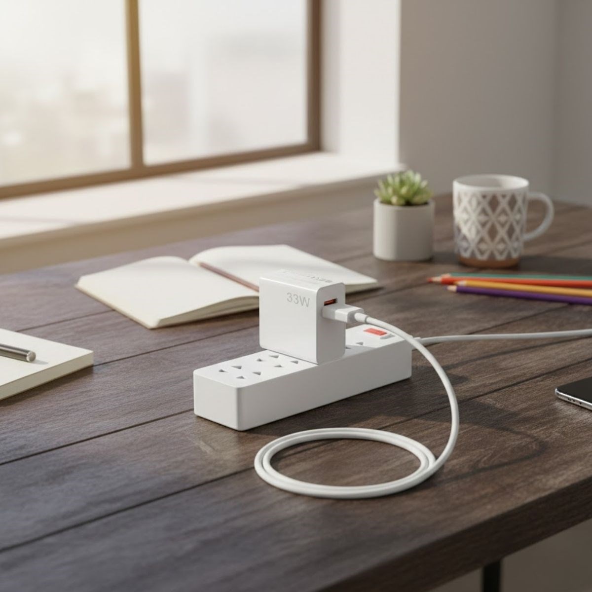 33W Hızlı Şarj Adaptörü – Type-C Kablolu, USB Çıkışlı, Akıllı Şarj Destekli Duvar Tipi Şarj Cihazı — Veyo — görsel 5