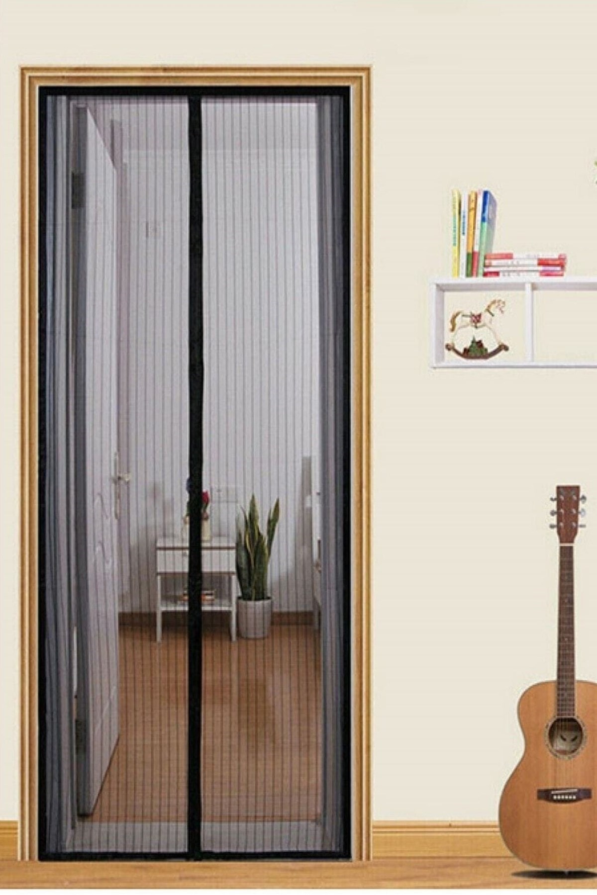 Pratik Manyetik Mıknatıslı Siyah Kapı Sinekliği Tülü 90 X 210 Cm — Veyo — görsel 3