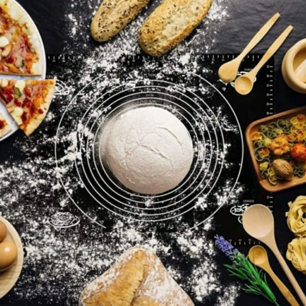 Silikon Çok Amaçlı Geniş Hamur Matı Hamur Açma Matı 40*50 cm — Veyo — görsel 3