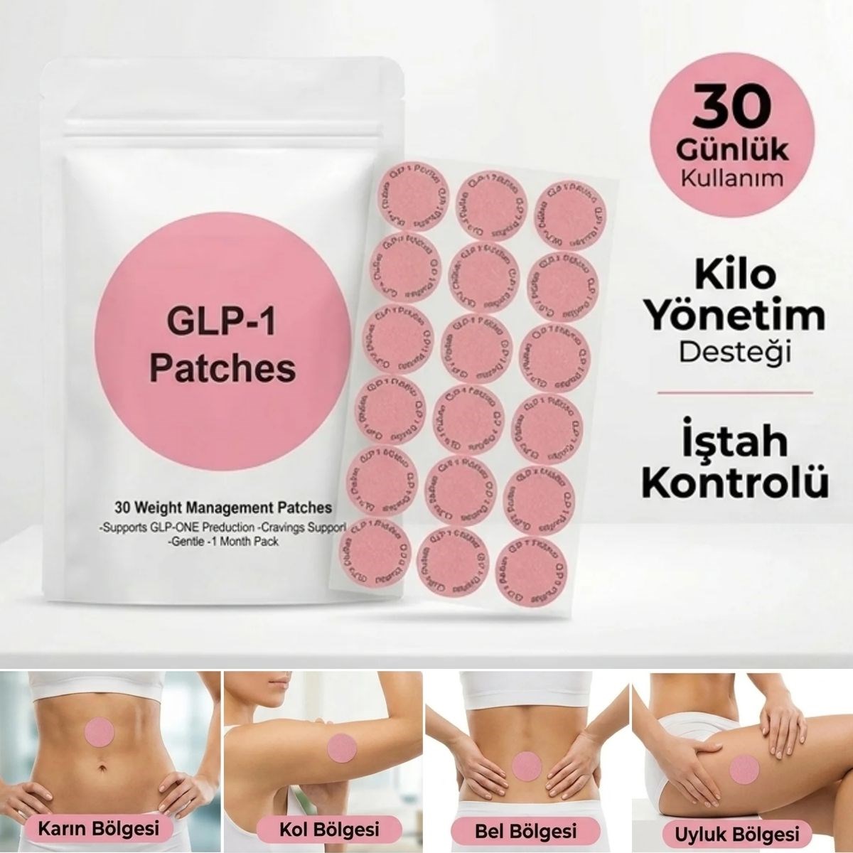 30 Adet Kilo Yönetimi Destek Bantları – İştah Kontrolü ve Günlük Wellness Desteği — Veyo