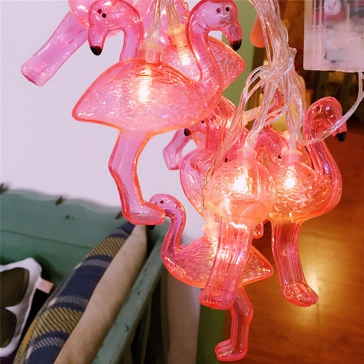 10lu Pilli Led Flamingo Dekoratif Işık Zinciri Aydınlatma 1,5 Mt — Veyo — görsel 3