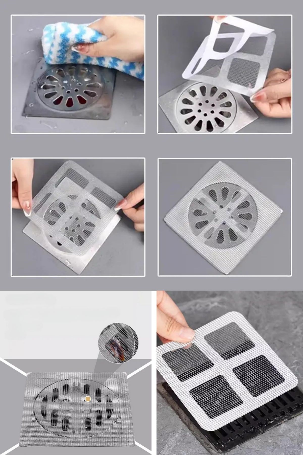 10'lu Banyo ve Mutfak Lavabo Koku Önleyici ve Haşere Böcek Önleyici Gider Filtresi — Veyo — görsel 7