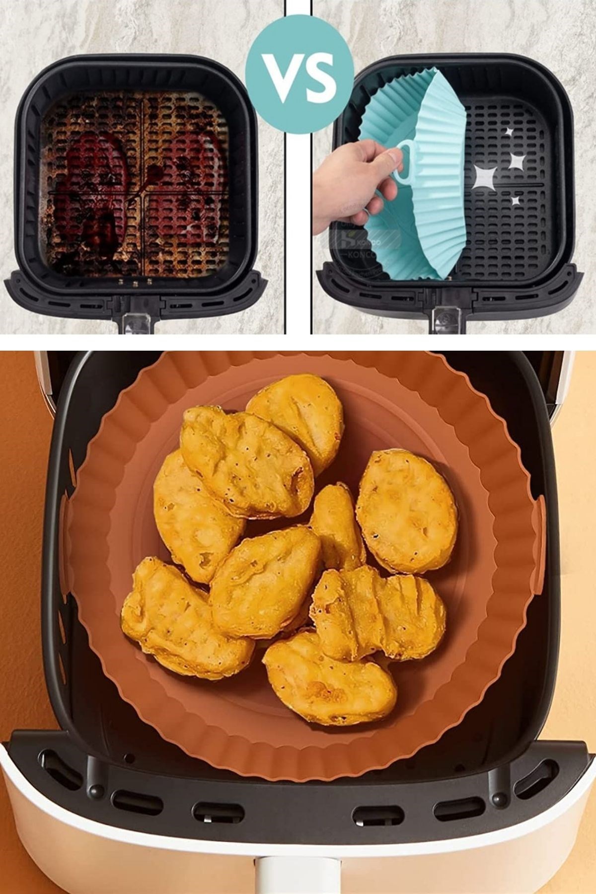 Renkli Isıya Dayanıklı Yıkanılabilir Silikon Fırın Ve Airfryer Yuvarlak Pişirme Matı 20 Cm — Veyo — görsel 2