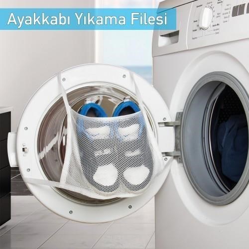 Pratik Çamaşır Makinesi Kapağa Bağlamalı Ayakkabı Yıkama Filesi — Veyo — görsel 3