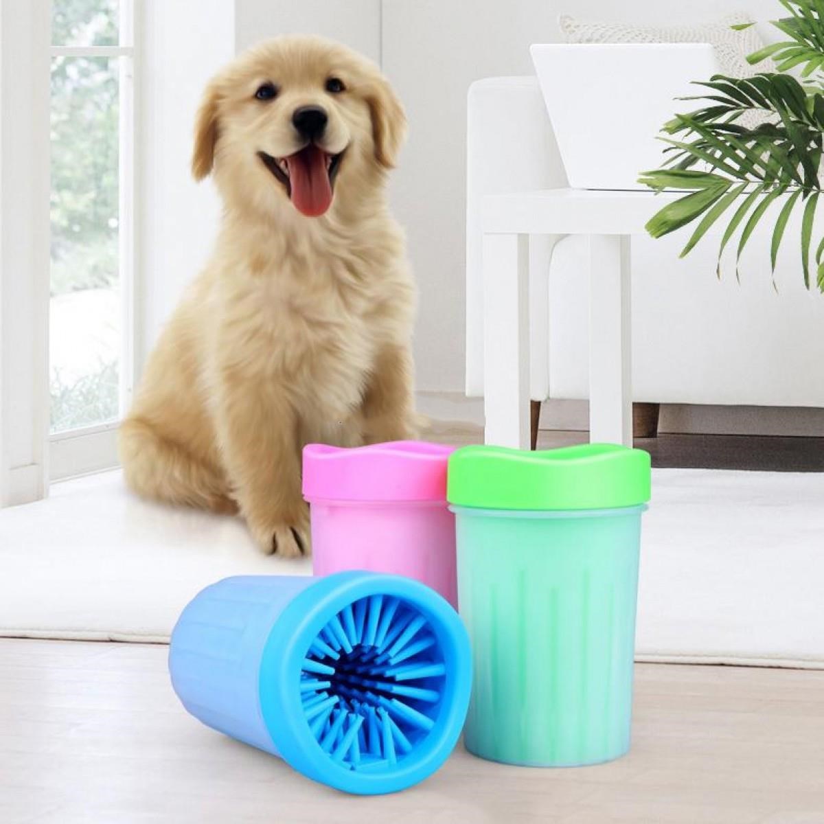 Silikon Jel Fırçalı Kedi Köpek Pati Ayak Yıkama Temizleme Kovası (Küçük) — Veyo