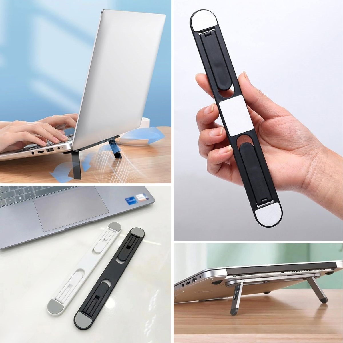 2 Kademeli Katlanabilir Laptop Standı – Kendiliğinden Güçlü Yapışkanlı, Ergonomik Tablet Yükseltici — Veyo — görsel 3