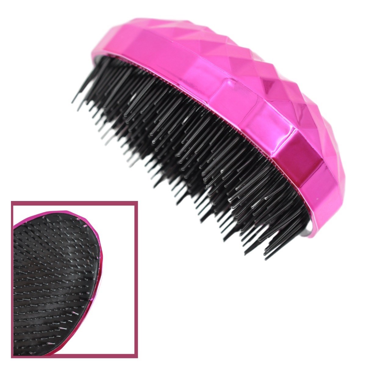 BUFFER® Neon Pembe Düzleştirici Tarak Geniş AralıklıHer Saç Tipine Uygun Fırçalı Saç Düzleştirici