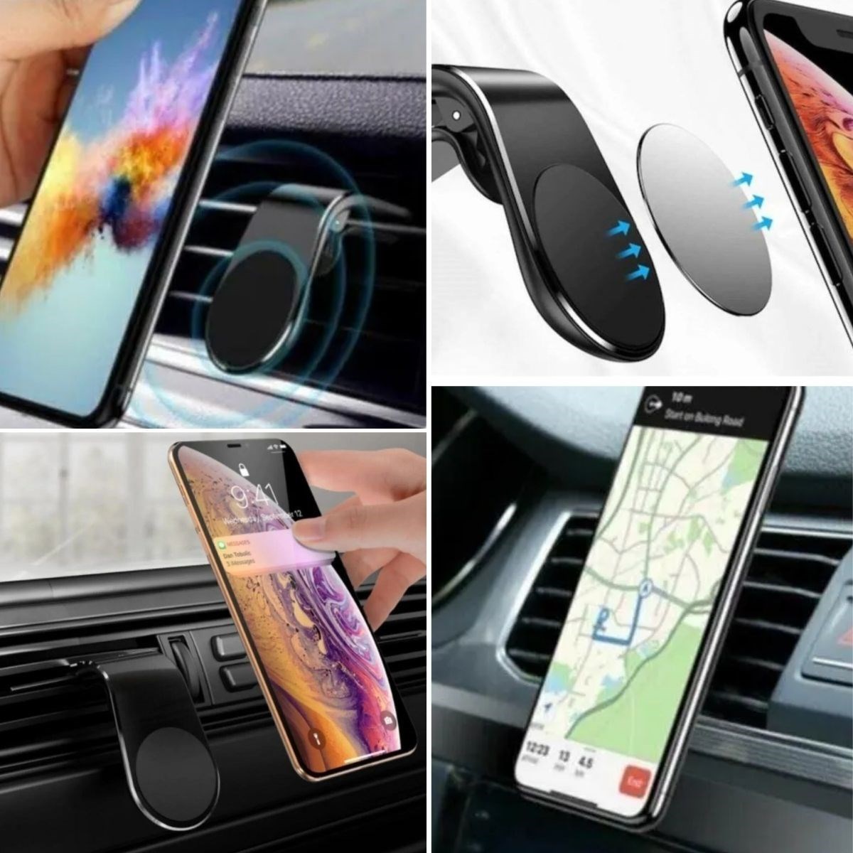 Havalanndırma Izgarasına Takılabilen Mandallı Mıknatıslı Oto Araç Içi Manyetik Telefon Tutucu — Veyo — görsel 4