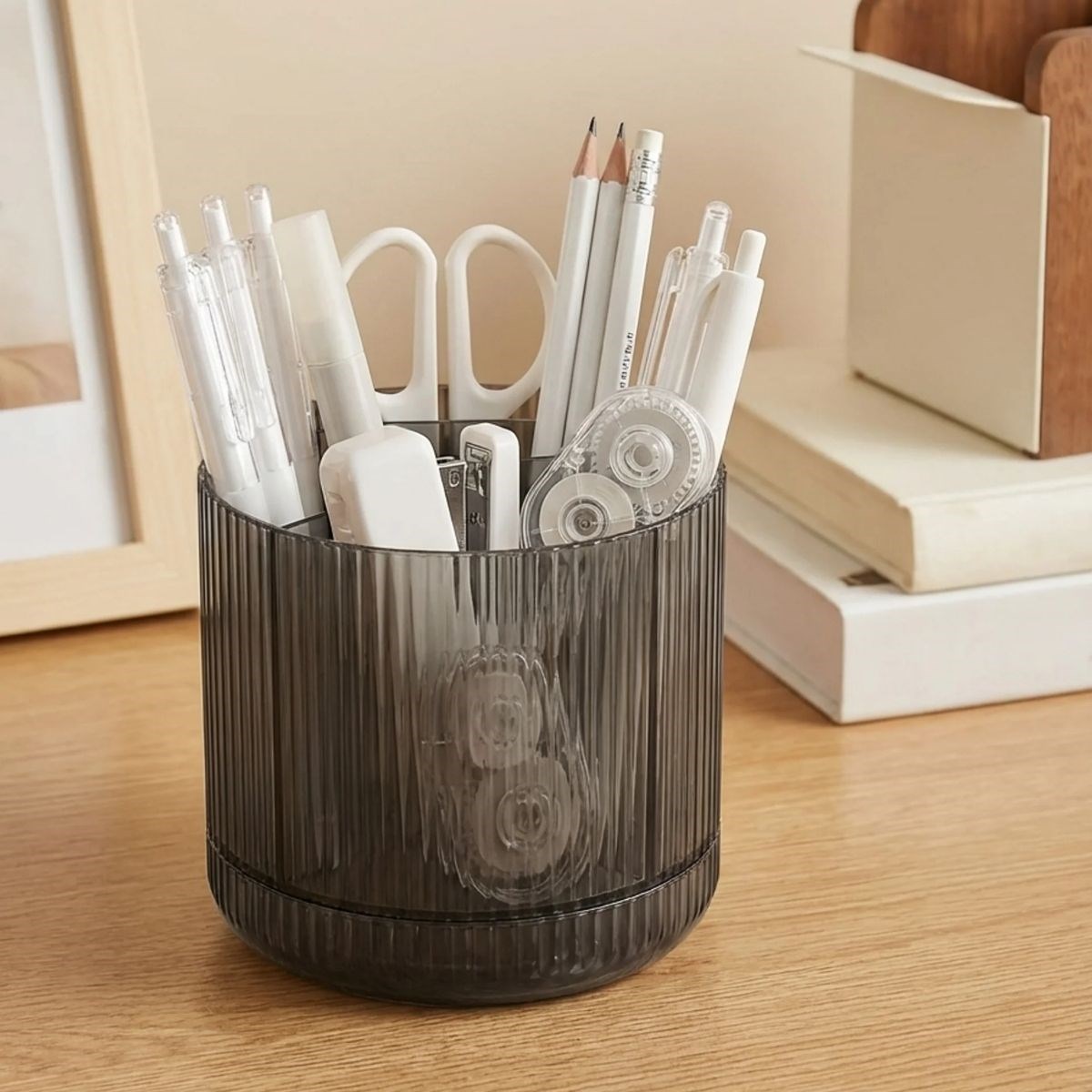 360° Dönebilen Plastik Organizer – Çok Amaçlı Mutfak, Banyo ve Makyaj Malzemesi Düzenleyici, Döner Masaüstü Stand — Veyo
