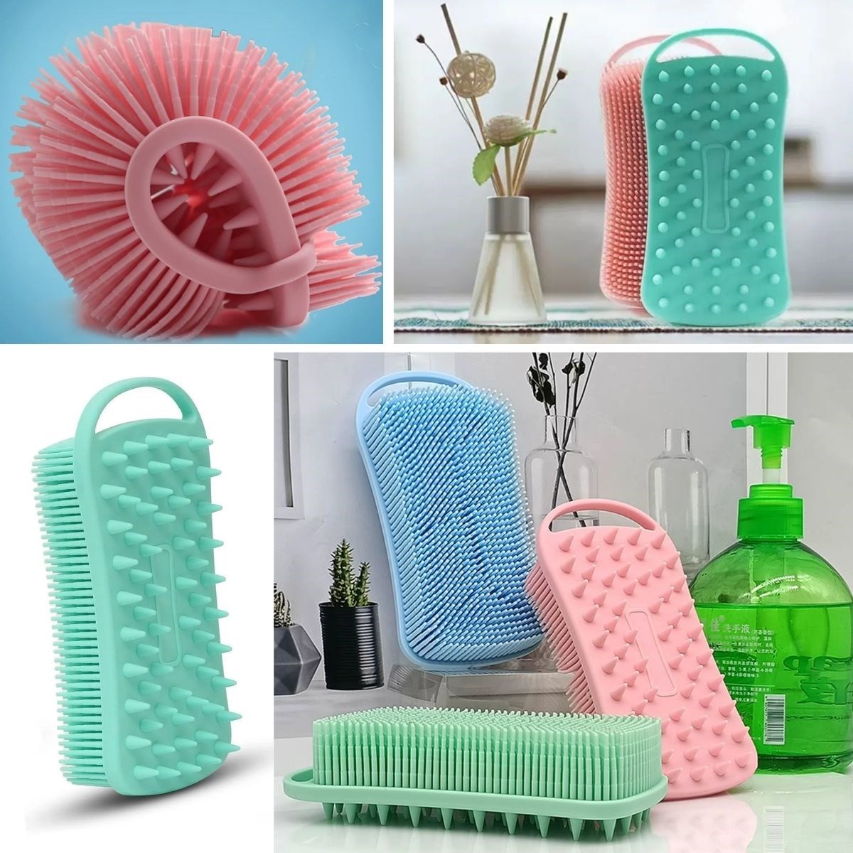 Kendiliğinden Askılı Peeling ve Masaj Etkili Silikon Banyo Vücut Fırçası — Veyo