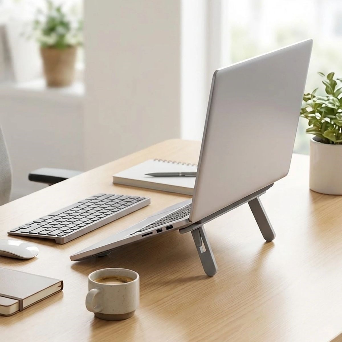 2 Kademeli Katlanabilir Laptop Standı – Kendiliğinden Güçlü Yapışkanlı, Ergonomik Tablet Yükseltici — Veyo — görsel 2